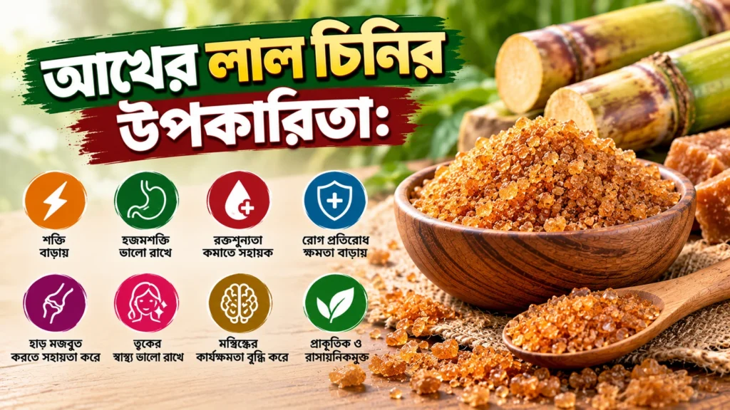 আখের লাল চিনির উপকারিতা