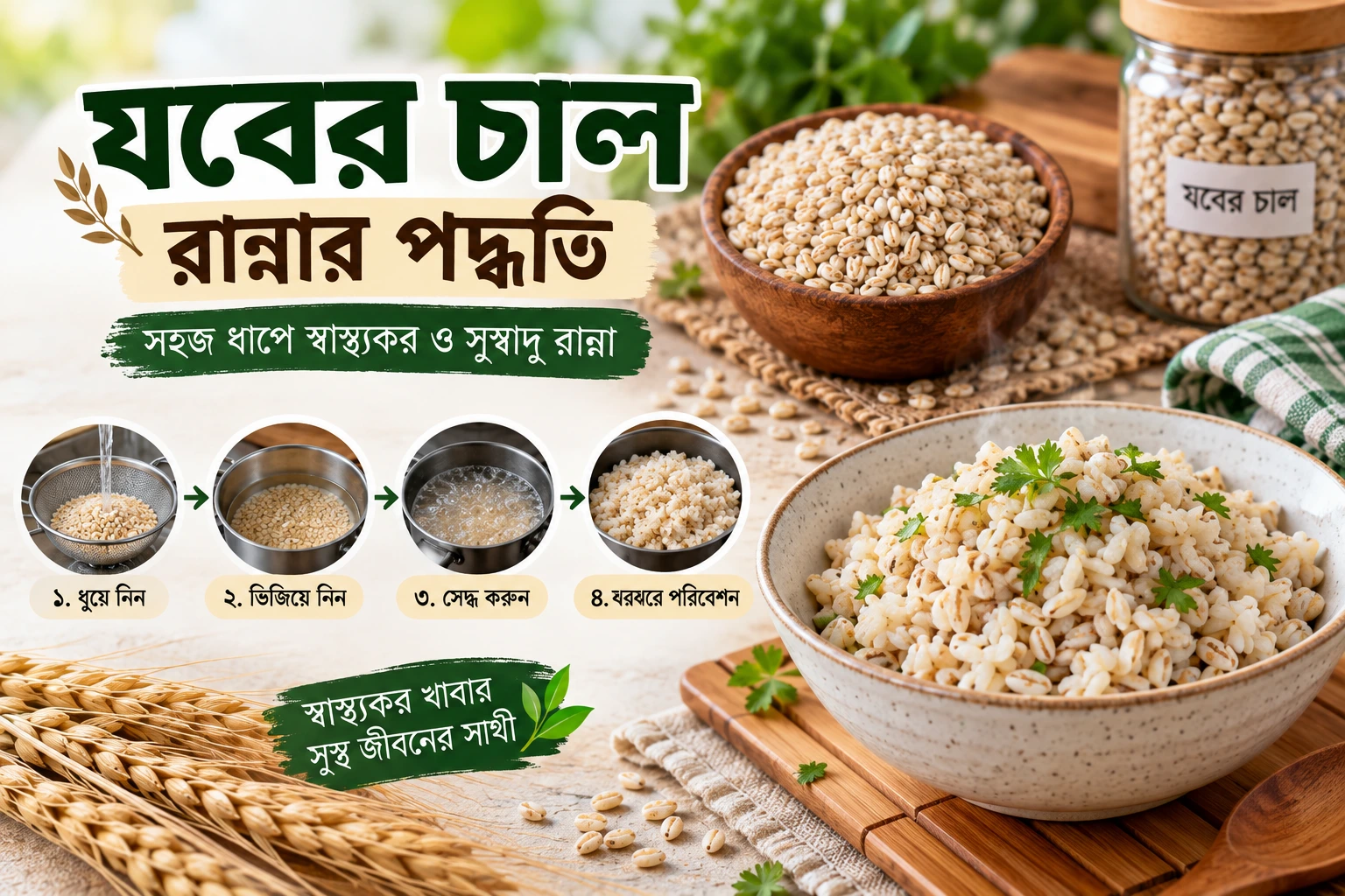 যবের চাল রান্নার পদ্ধতি
