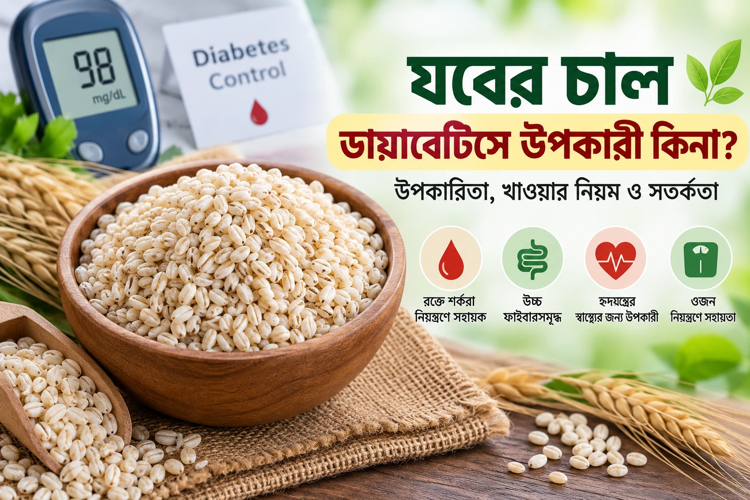 যবের চাল ডায়াবেটিসে উপকারী কিনা? উপকারিতা,