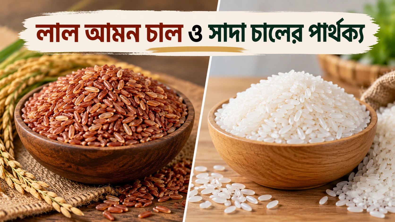 লাল আমন চাল ও সাদা চালের পার্থক্য